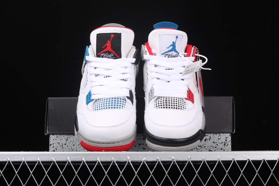 乔丹airjordan4retrosewhattheaj4乔4红蓝鸳鸯情侣篮球鞋ci1184146