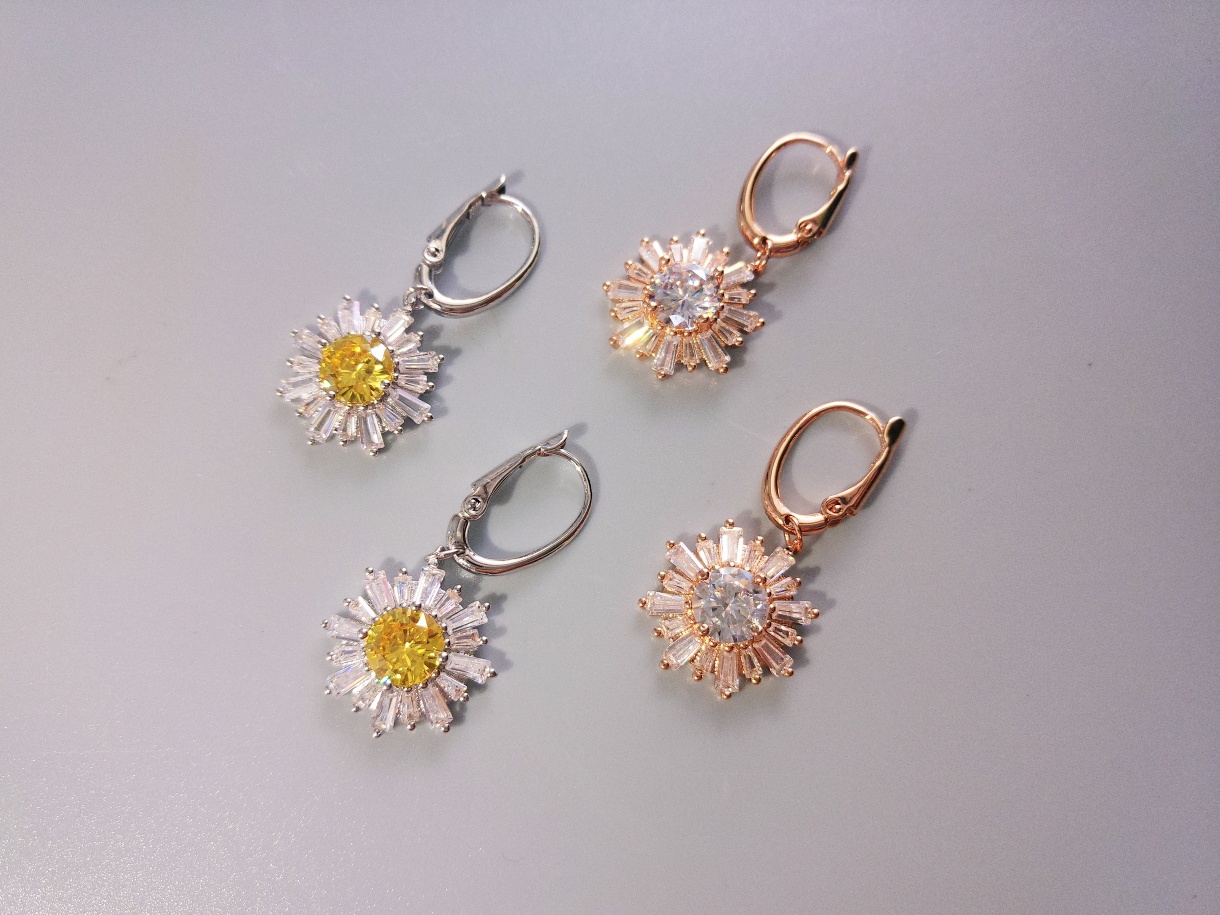 NO:104179,New Swarovski sunflower earrings, counter material, highest purchasing level version, Swarovski earrings, swarovski, earrings19860909新款施华洛世奇太阳花耳环,专柜材质,代购级别最高版本,施华洛耳钉,swarovski,earrings,Jewelry
