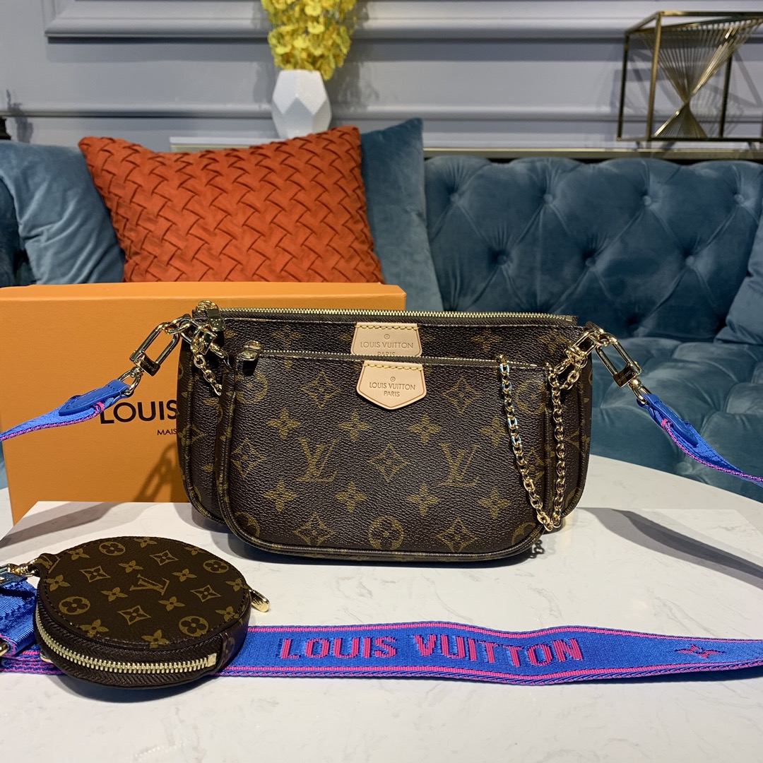 Louis Vuitton LV Favorite Handbags Crossbody & Shoulder Bags High Quality
 Blue Monogram Canvas Pochette M44813