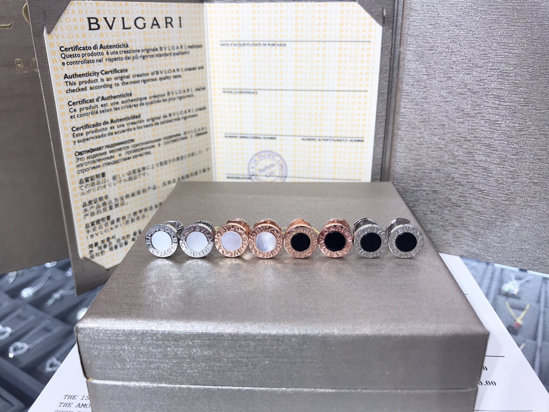 NO:661557,CNC highest version Bulgari round cake earrings 4 colors 925 silver, Bulgari earrings, bvlgari19860909cnc最高版本宝格丽圆饼耳钉4色925银,宝格丽耳钉,bvlgari,Jewelry