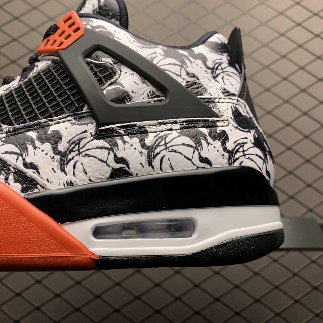 190  纯原B版本 Air Jordan 4 Retro SNGL OY AJ4乔4涂鸦光棍节 中国水墨画 BQ0897-006