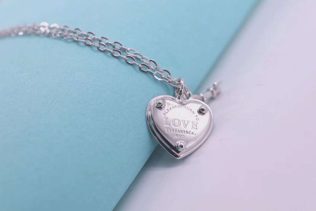 Tiffany & Co. Tiffany&Co. 心锁 纯银 锁骨项链