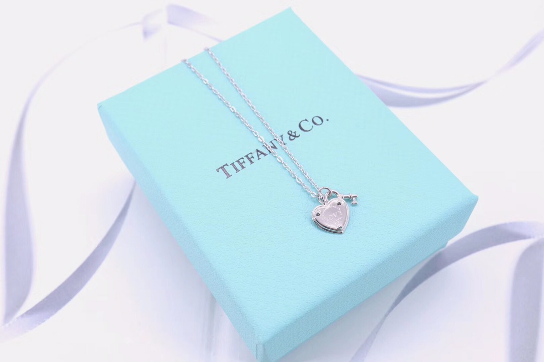 Tiffany & Co. Tiffany&Co. 心锁 纯银 锁骨项链
