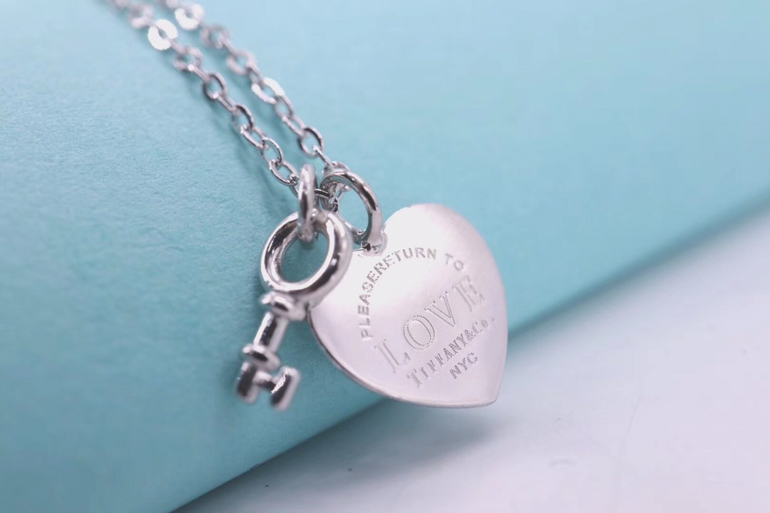 Tiffany & Co. Tiffany&Co. 心锁 纯银 锁骨项链