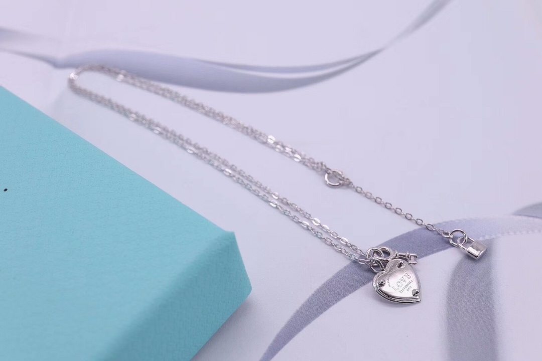 Tiffany & Co. Tiffany&Co. 心锁 纯银 锁骨项链