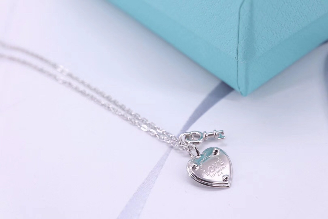Tiffany & Co. Tiffany&Co. 心锁 纯银 锁骨项链