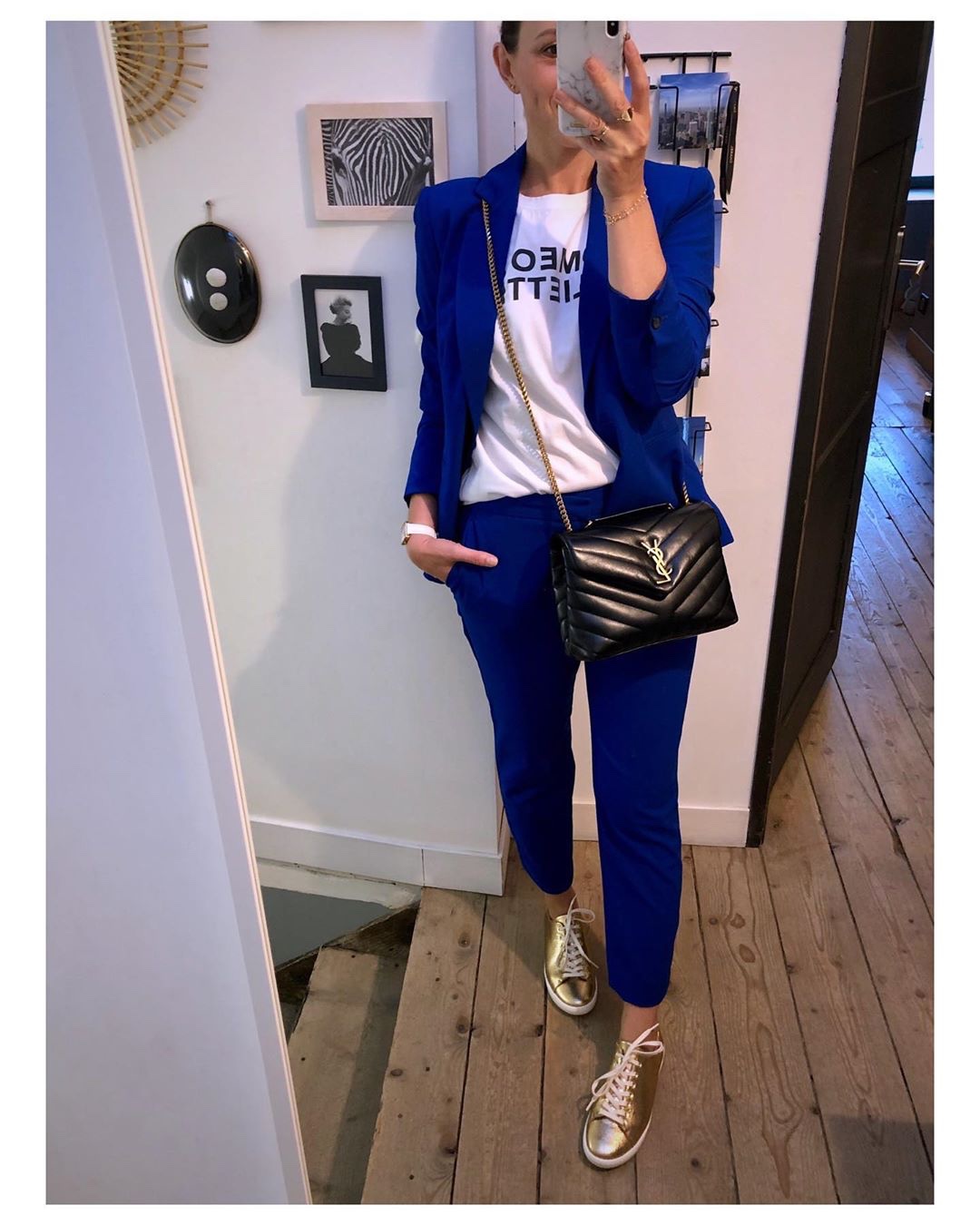 YSL LOULOU 23CM Y型绗缝链条包 494699黑色/金扣