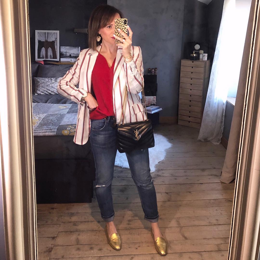 YSL LOULOU 23CM Y型绗缝链条包 494699黑色/金扣