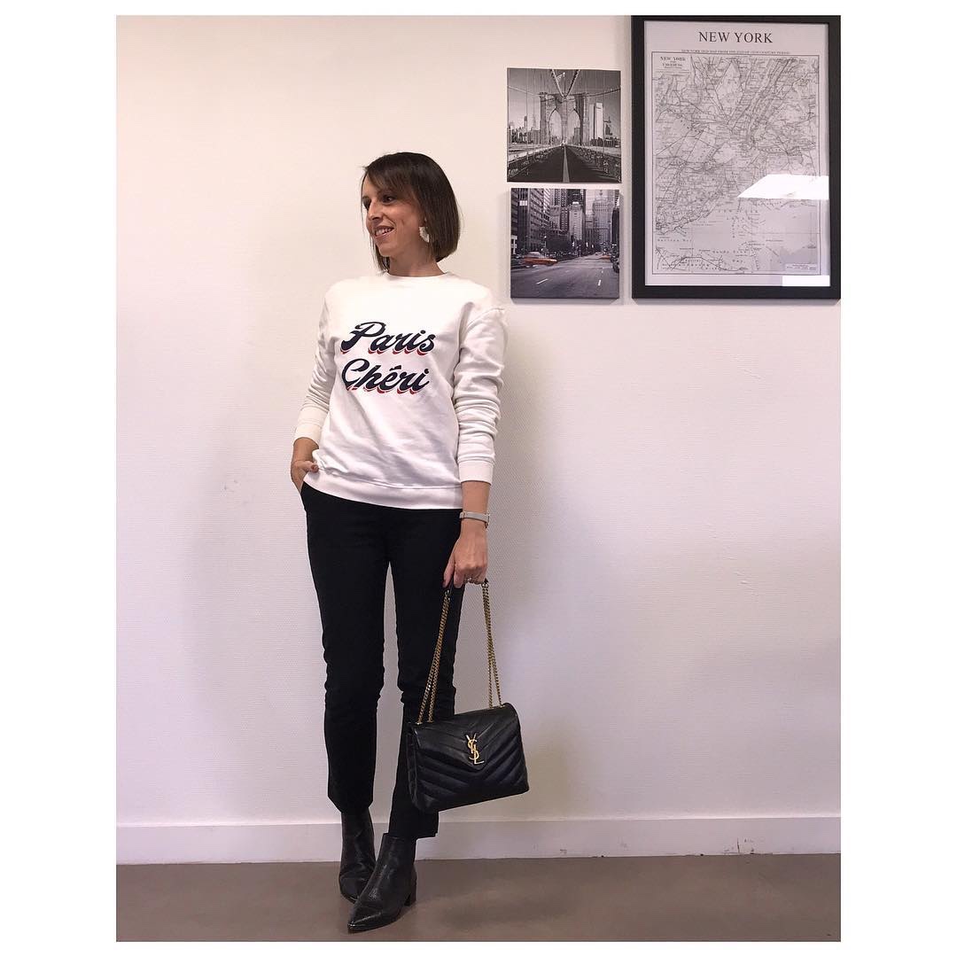 YSL LOULOU 23CM Y型绗缝链条包 494699黑色/金扣