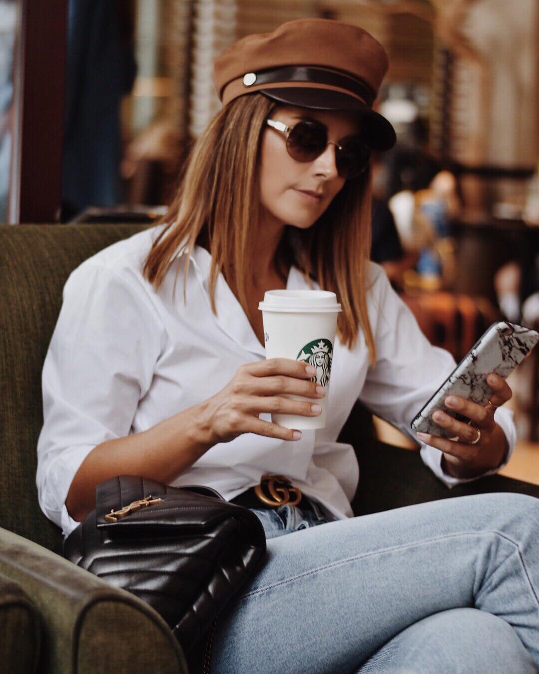 YSL LOULOU 23CM Y型绗缝链条包 494699黑色/金扣