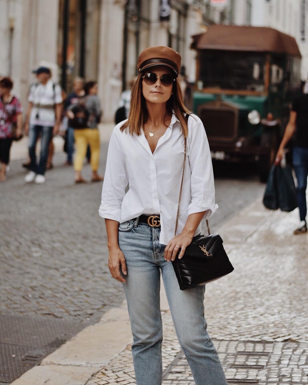 YSL LOULOU 23CM Y型绗缝链条包 494699黑色/金扣