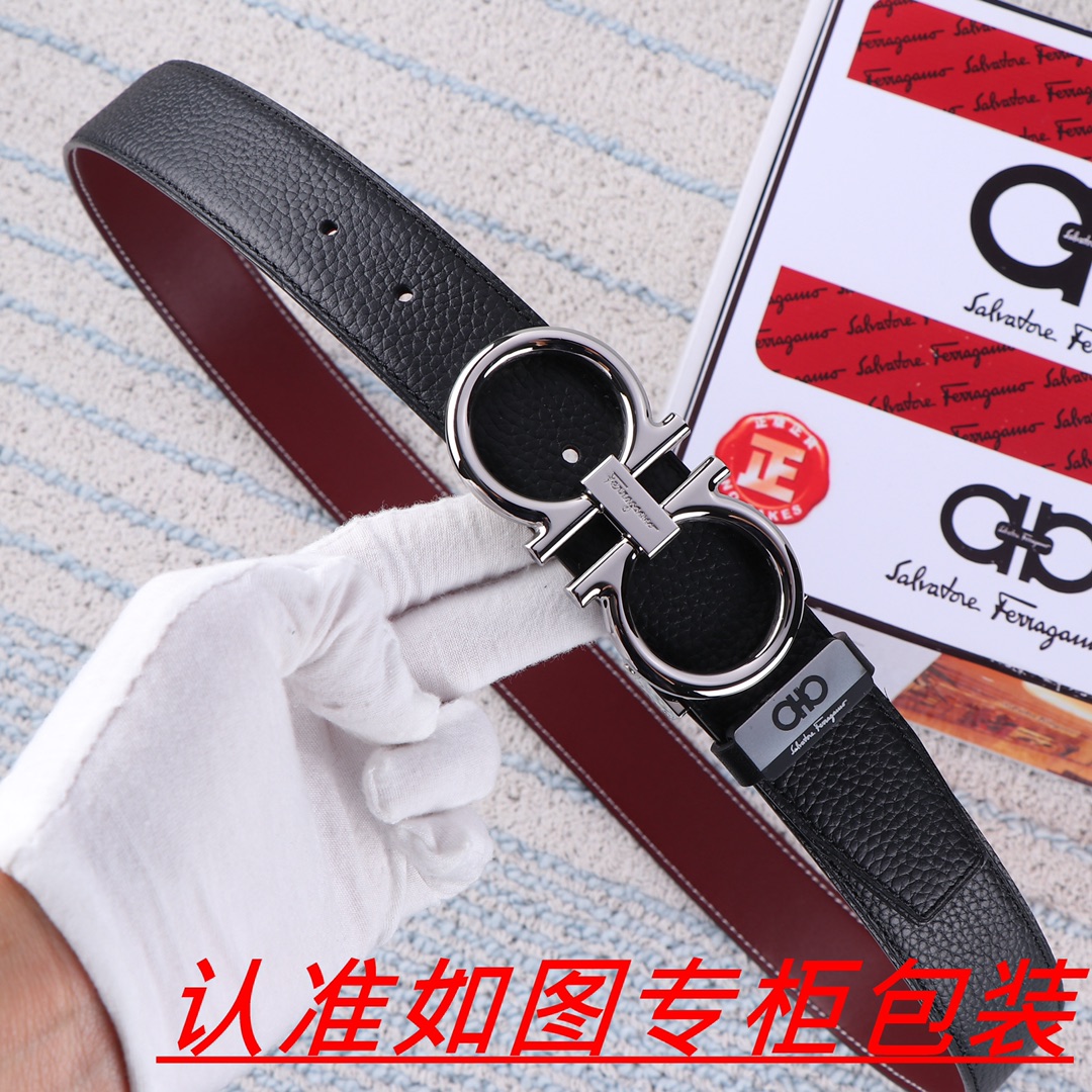 🎁品名：菲拉格木·腰带✈️原单·皮带P200
🎁材料：🐂百分百头层牛皮，保证真皮。24k纯钢扣🌈双面可用✨专柜同等质量，  送人自用首选✈️
🎁包装： 请认准如图专柜包装，赠送打孔器，银联发票，宽度3.5cm