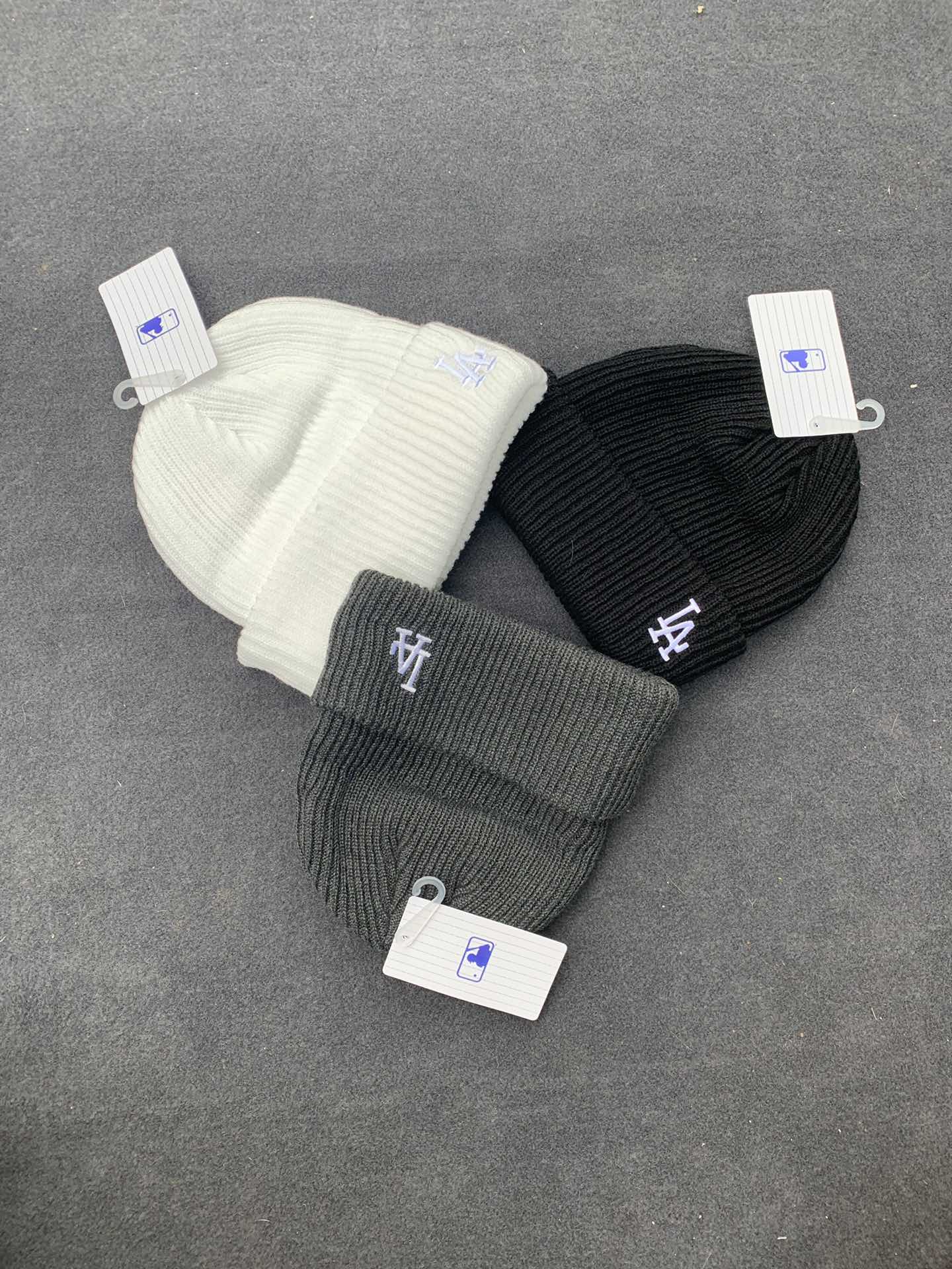 9020 mlb潮牌毛线帽la秋冬季保暖纯棉针织帽韩版包头帽雅痞款冷帽