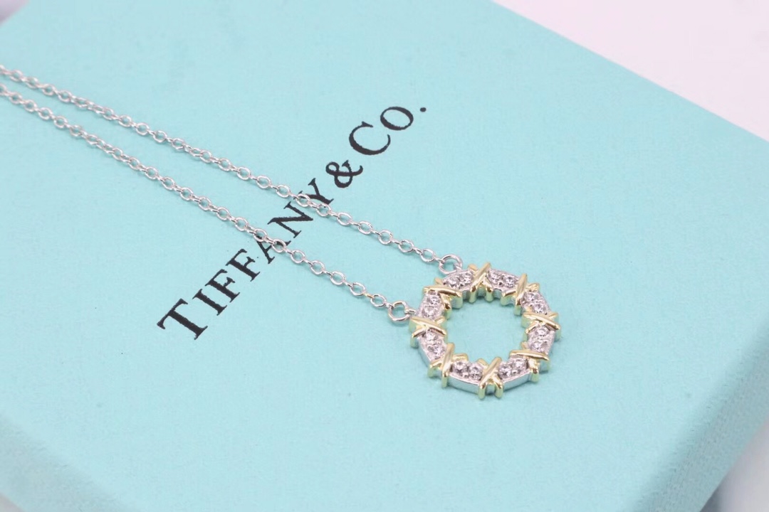 Tiffany & Co. Tiffany&Co.黄白分色圈圈锁骨项链