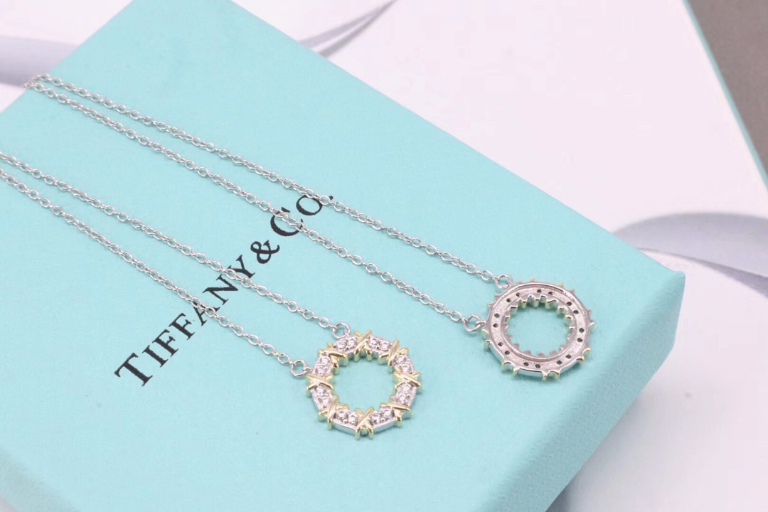 Tiffany & Co. Tiffany&Co.黄白分色圈圈锁骨项链