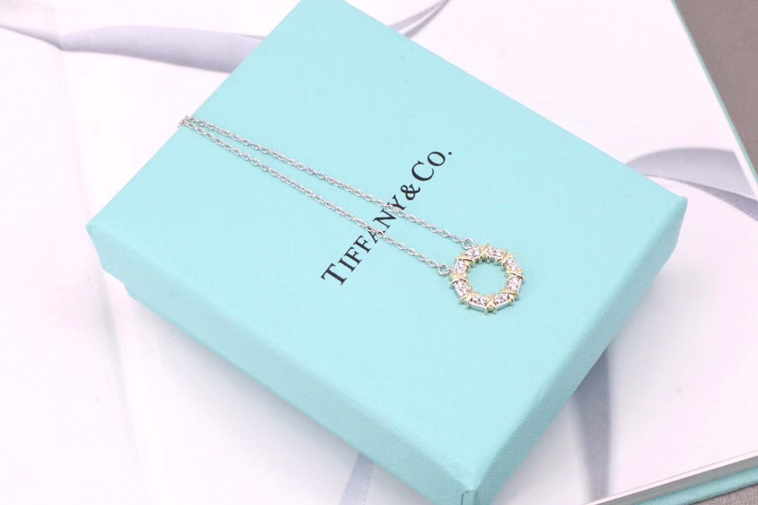 Tiffany & Co. Tiffany&Co.黄白分色圈圈锁骨项链