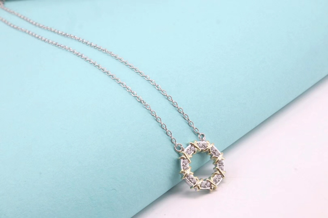 Tiffany & Co. Tiffany&Co.黄白分色圈圈锁骨项链