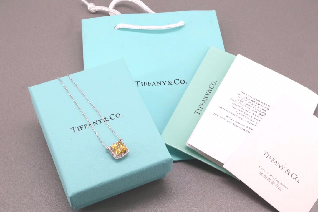 Tiffany & Co. Tiffany & Co. 方形黄钻锁骨项链