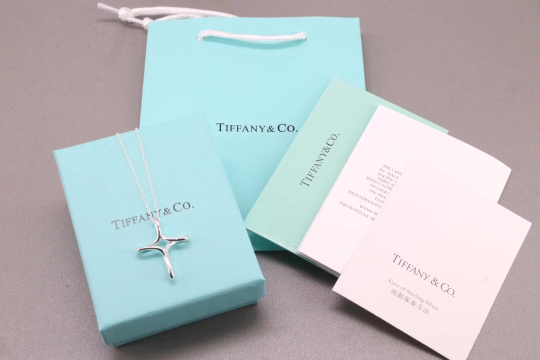 Tiffany & Co. Tiffany&Co. 纯银 十字架锁骨项链