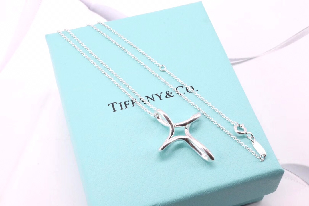 Tiffany & Co. Tiffany&Co. 纯银 十字架锁骨项链