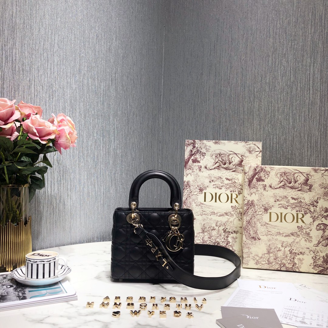 Dior Bags Handbags Gold Sewing Sheepskin Lady