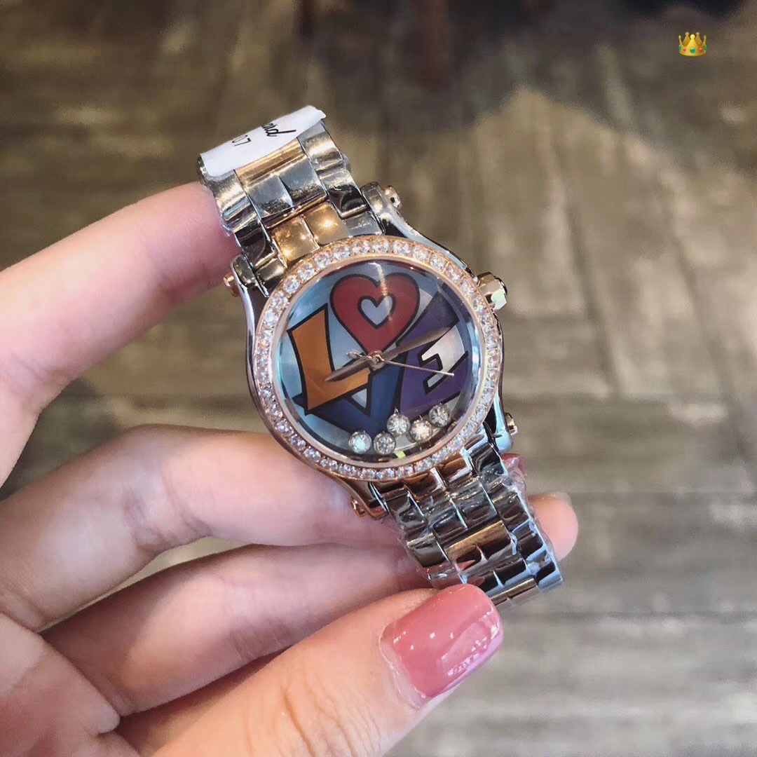 Chopard 萧邦快乐钻女表钢带款腕表