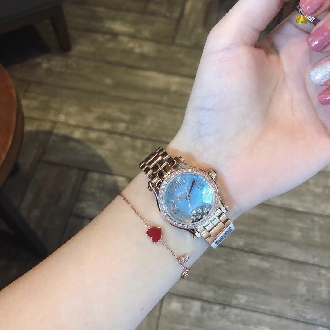 Chopard 萧邦快乐钻女表钢带款腕表