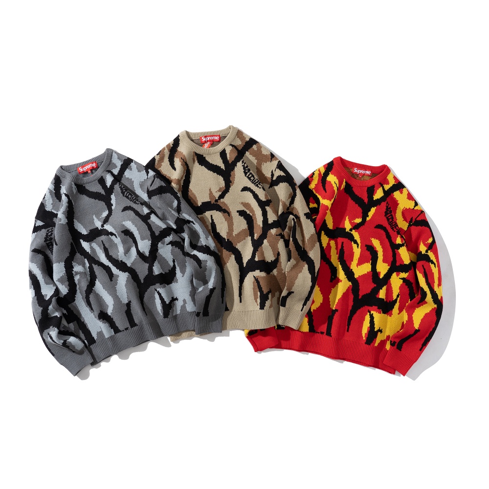 supreme tribal camo sweater