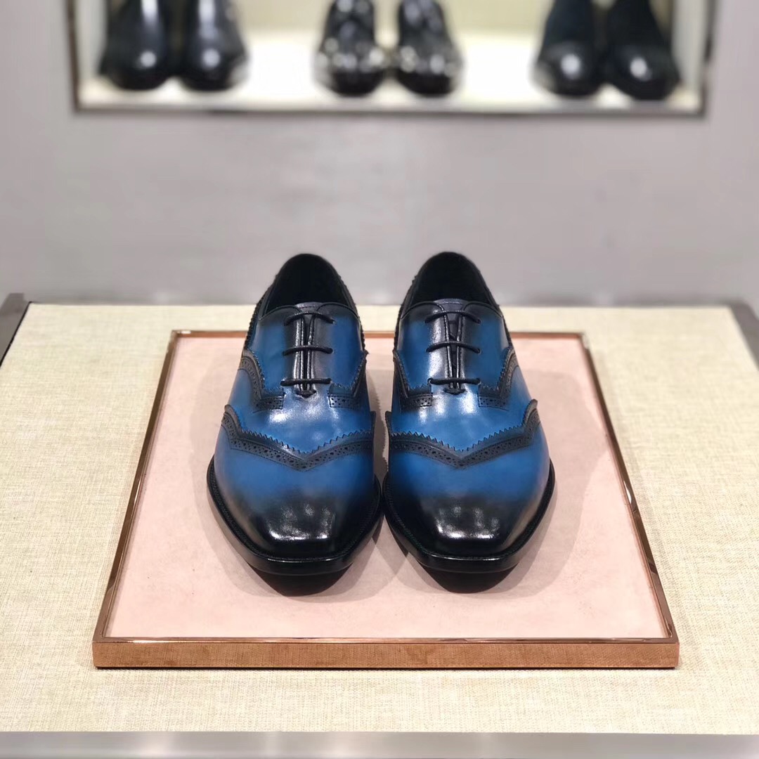 [Berluti] Alessandro Demesure serie tres zapatos ojal zapatos de cordones tesoro azul material se fr