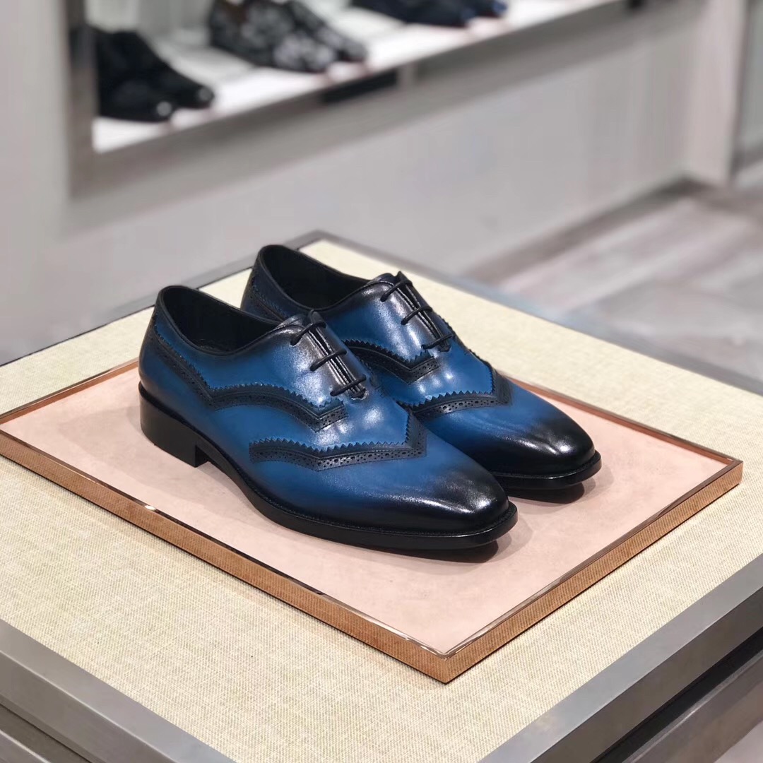 [Berluti] Alessandro Demesure serie tres zapatos ojal zapatos de cordones tesoro azul material se fr