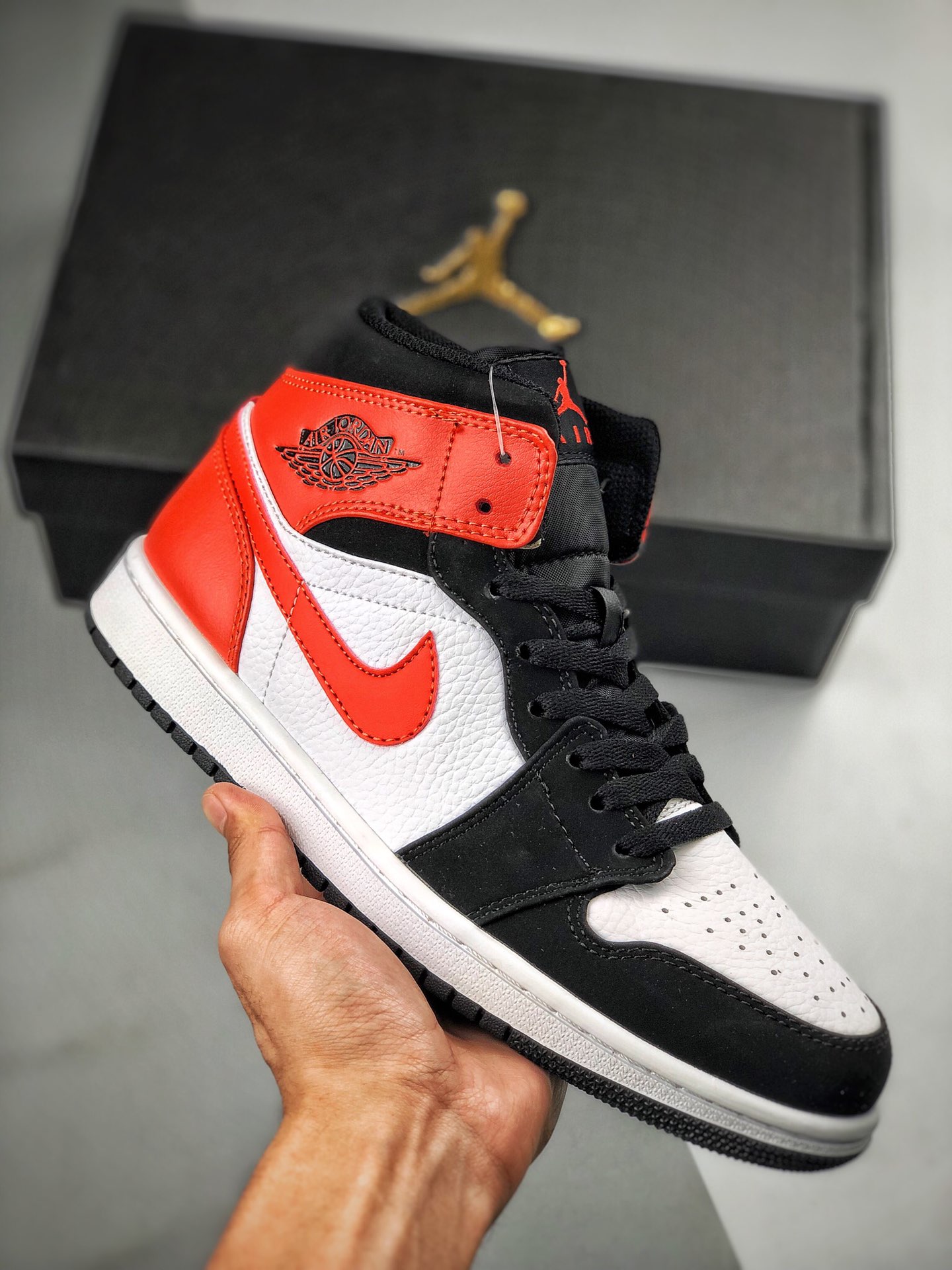 Admite pago contra reembolso Canal original, la mejor artesanía del mercado‼ Air Jordan 1 Mid Naranja Roto Negro, serie…