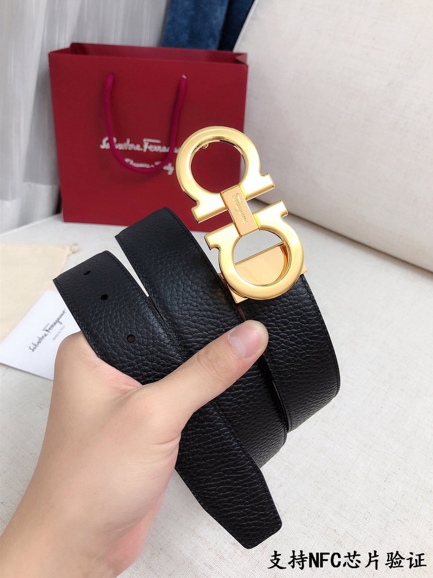 长期现货供应Ferragamo.菲拉格慕全套包装支持NFC扫码宽度3.5cm高级定制款男士皮带双面进口牛