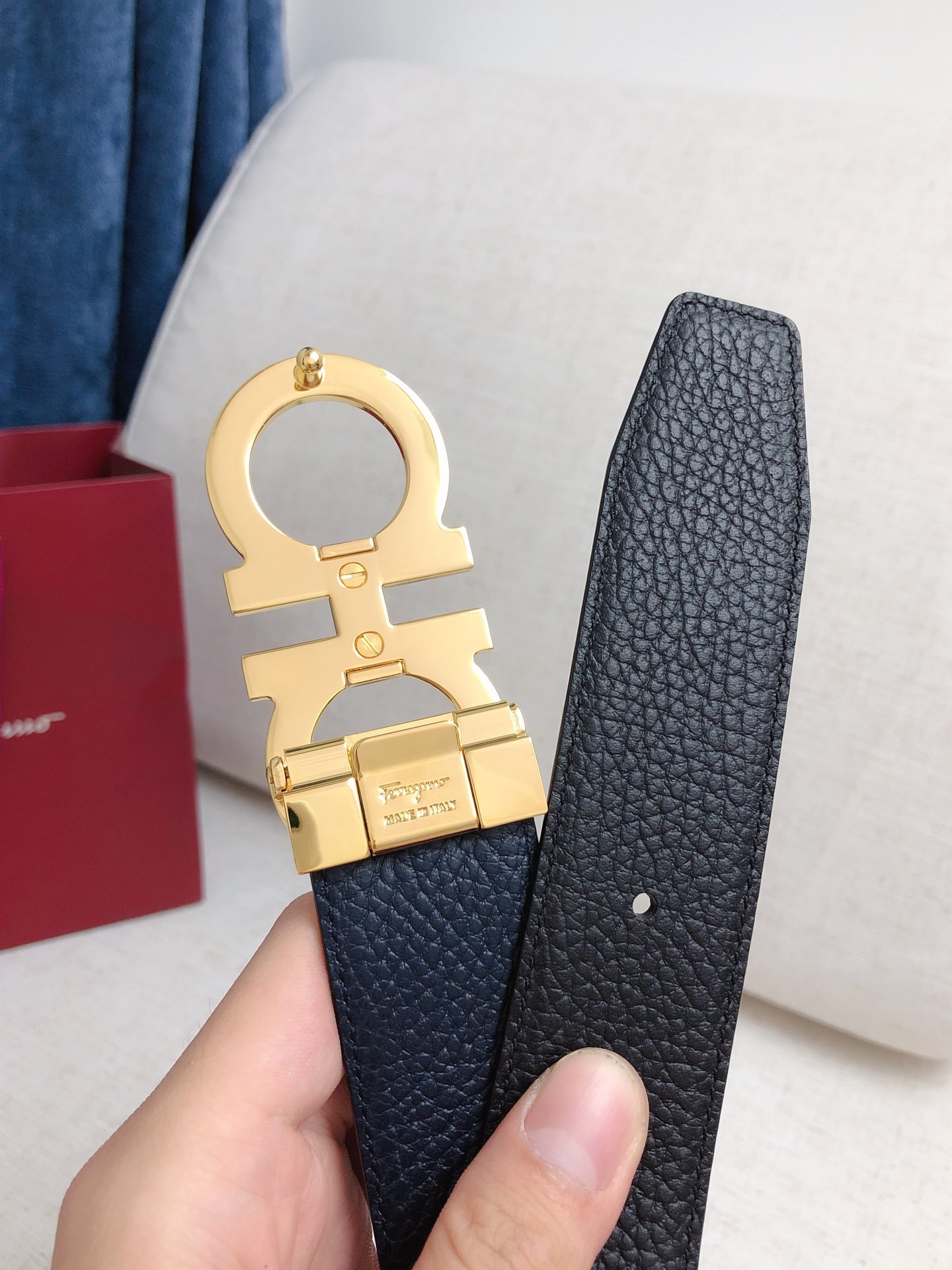 Двусторонний ремень с пряжкой Gancini Ferragamo