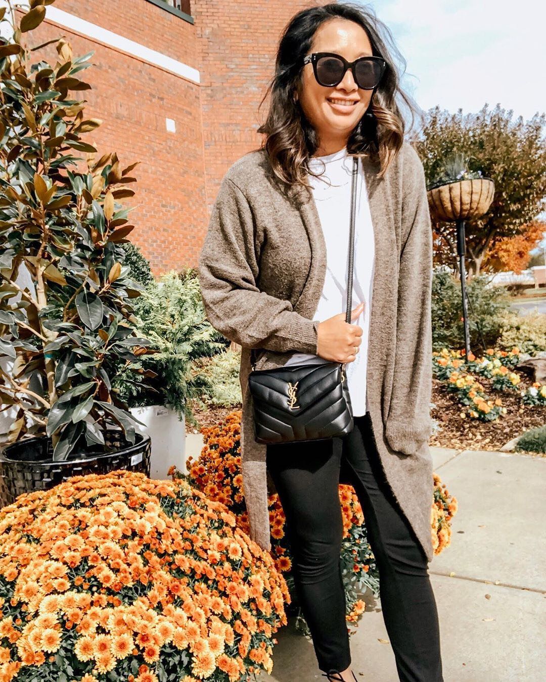 YSL LouLou 20CM 迷你斜挎包 467072黑色/金扣