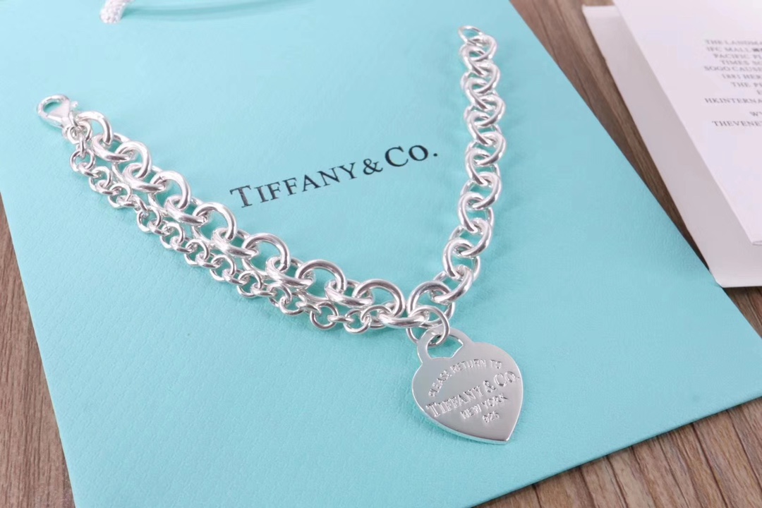 Tiffany & Co. Tiffany&Co. 纯银 龙虾扣双层粗手链