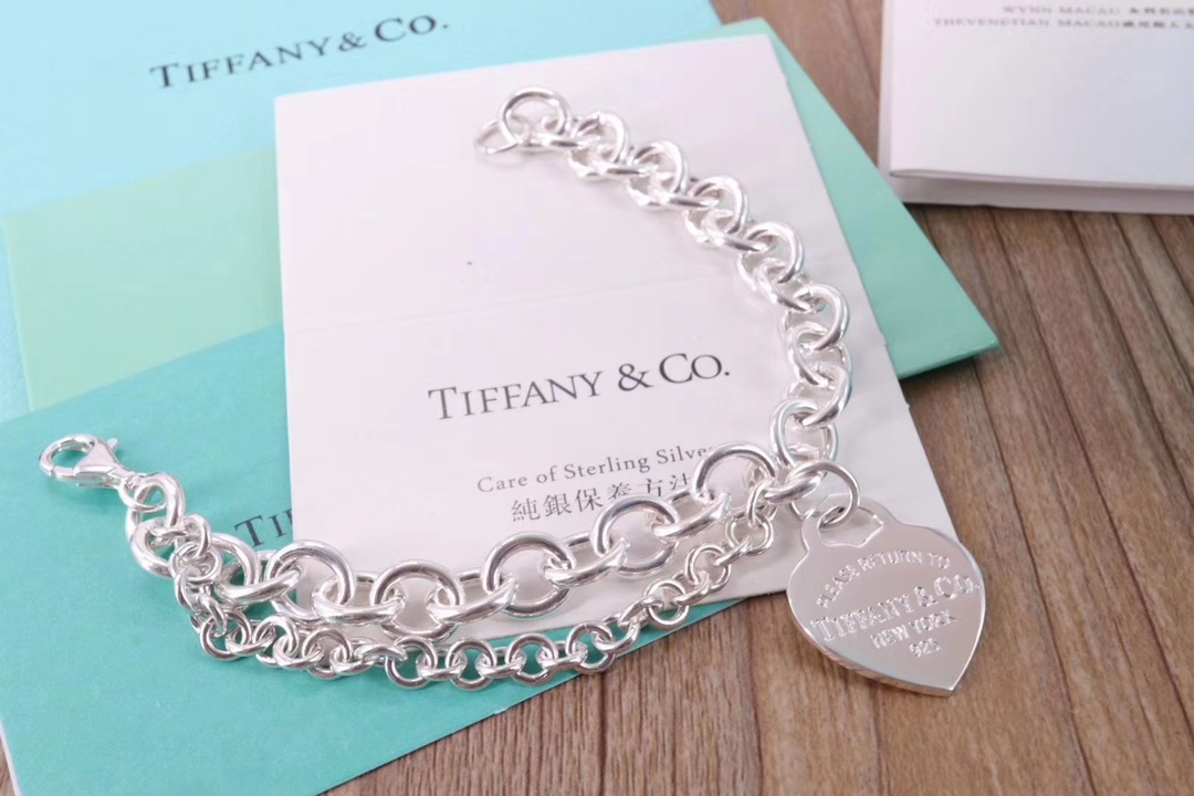 Tiffany & Co. Tiffany&Co. 纯银 龙虾扣双层粗手链
