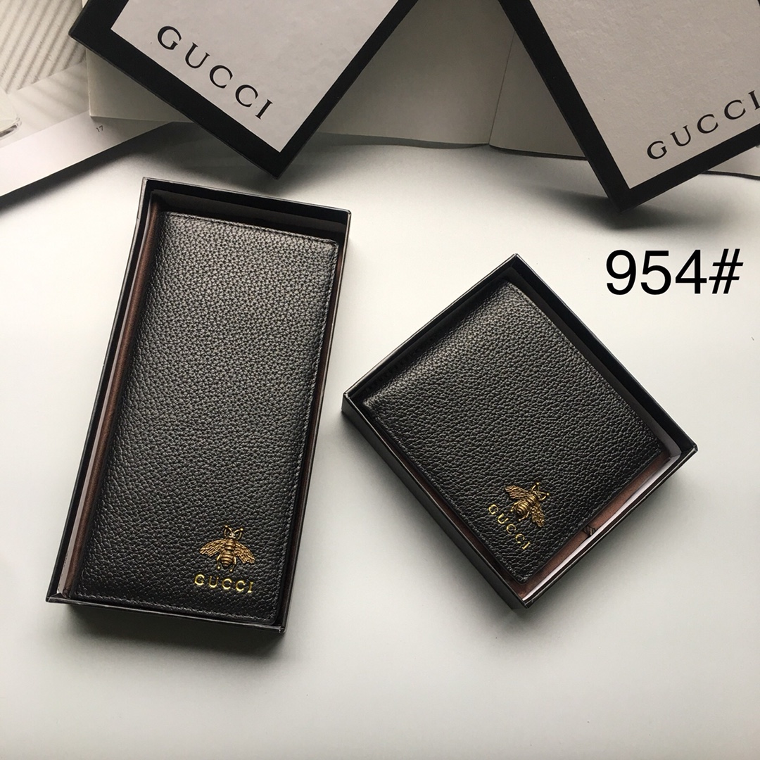 Gucci Geldbörse Luxuriöse Fälschung
 Schwarz Kalbsleder Rindsleder