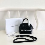 Balenciaga Bags Handbags Black Calfskin Cowhide Crocodile Leather Mini