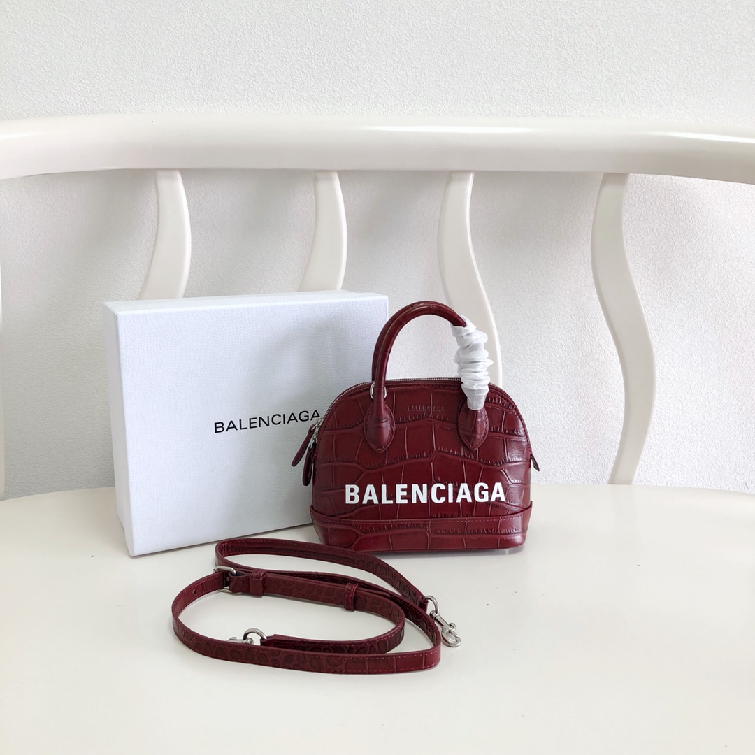Balenciaga Bags Handbags New Designer Replica
 Burgundy Red Calfskin Cowhide Crocodile Leather Mini