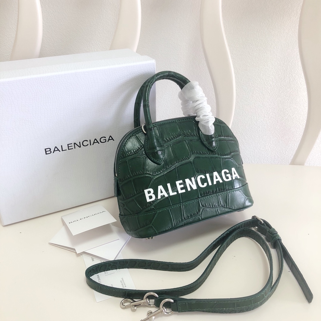 Quality AAA+ Replica
 Balenciaga Bags Handbags Dark Green Calfskin Cowhide Crocodile Leather Mini