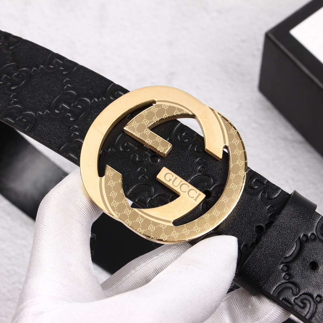 Gucci[正]原单头层牛皮带身品牌腰带扣彰显超凡品味顶级精品送礼自用更显档次永不过时高端大气原产皮料定