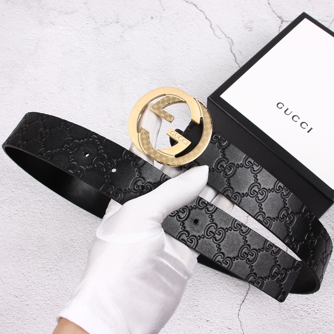 Gucci[正]原单头层牛皮带身品牌腰带扣彰显超凡品味顶级精品送礼自用更显档次永不过时高端大气原产皮料定