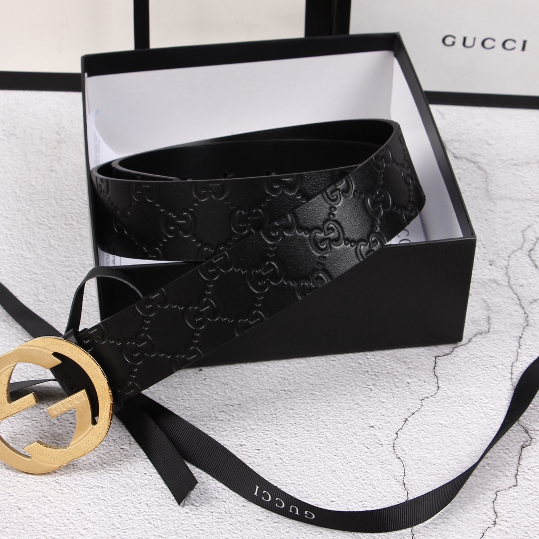 Gucci[正]原单头层牛皮带身品牌腰带扣彰显超凡品味顶级精品送礼自用更显档次永不过时高端大气原产皮料定