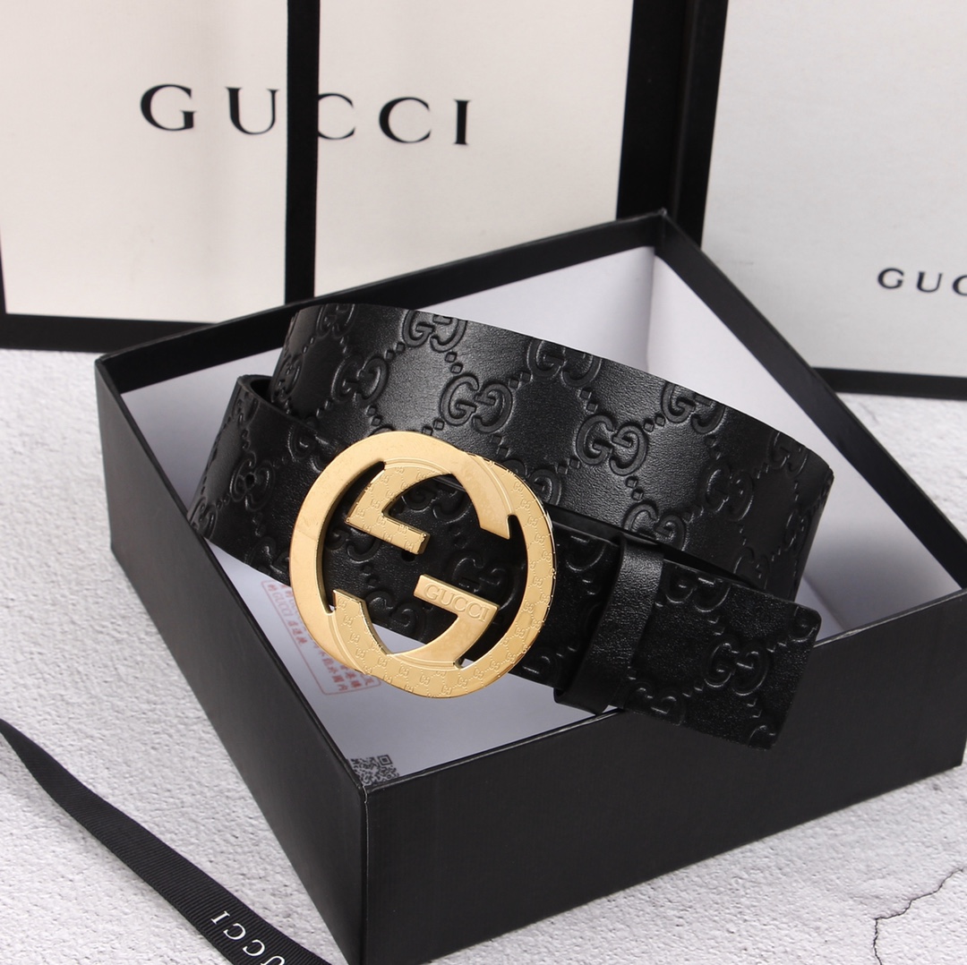 Gucci[正]原单头层牛皮带身品牌腰带扣彰显超凡品味顶级精品送礼自用更显档次永不过时高端大气原产皮料定
