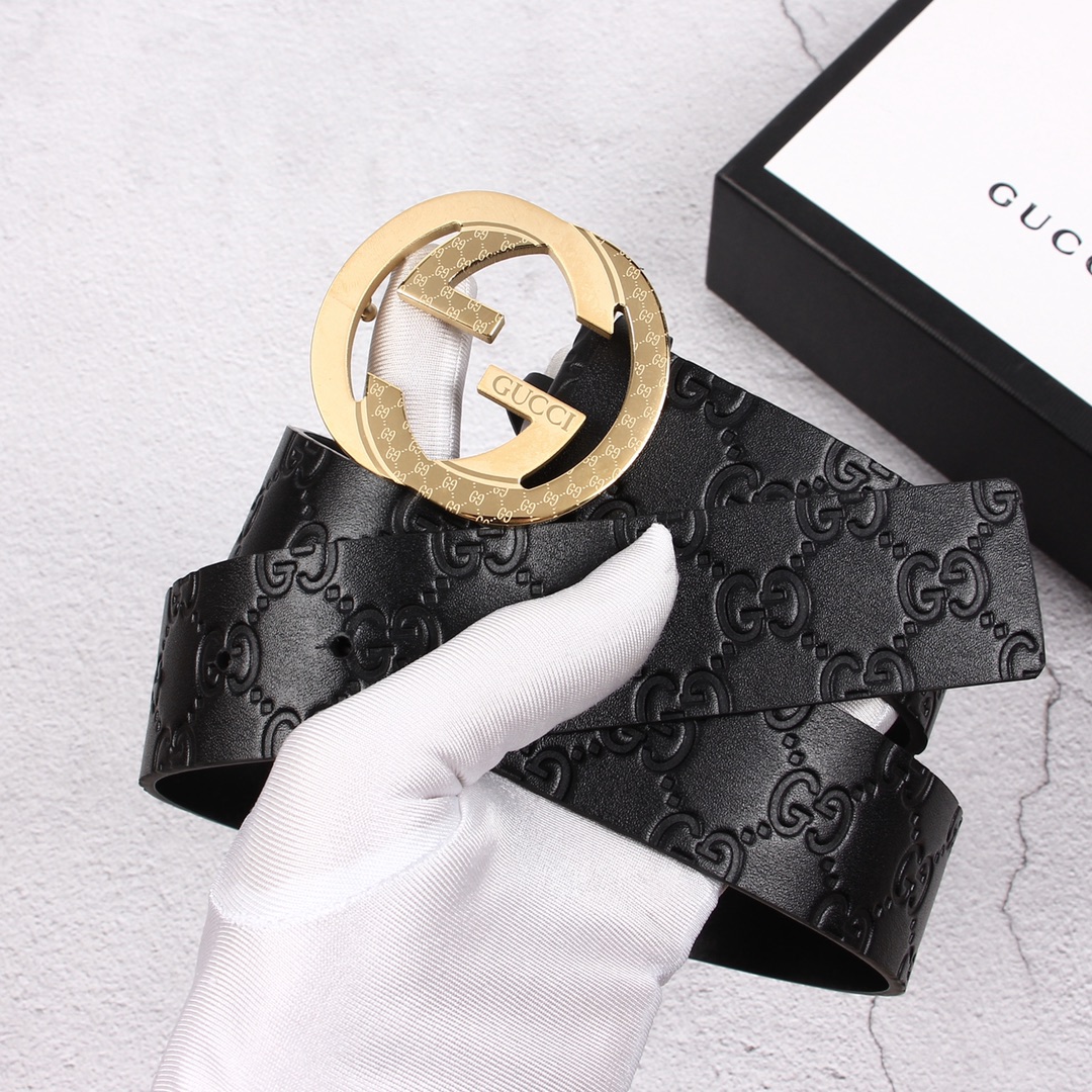 Gucci[正]原单头层牛皮带身品牌腰带扣彰显超凡品味顶级精品送礼自用更显档次永不过时高端大气原产皮料定