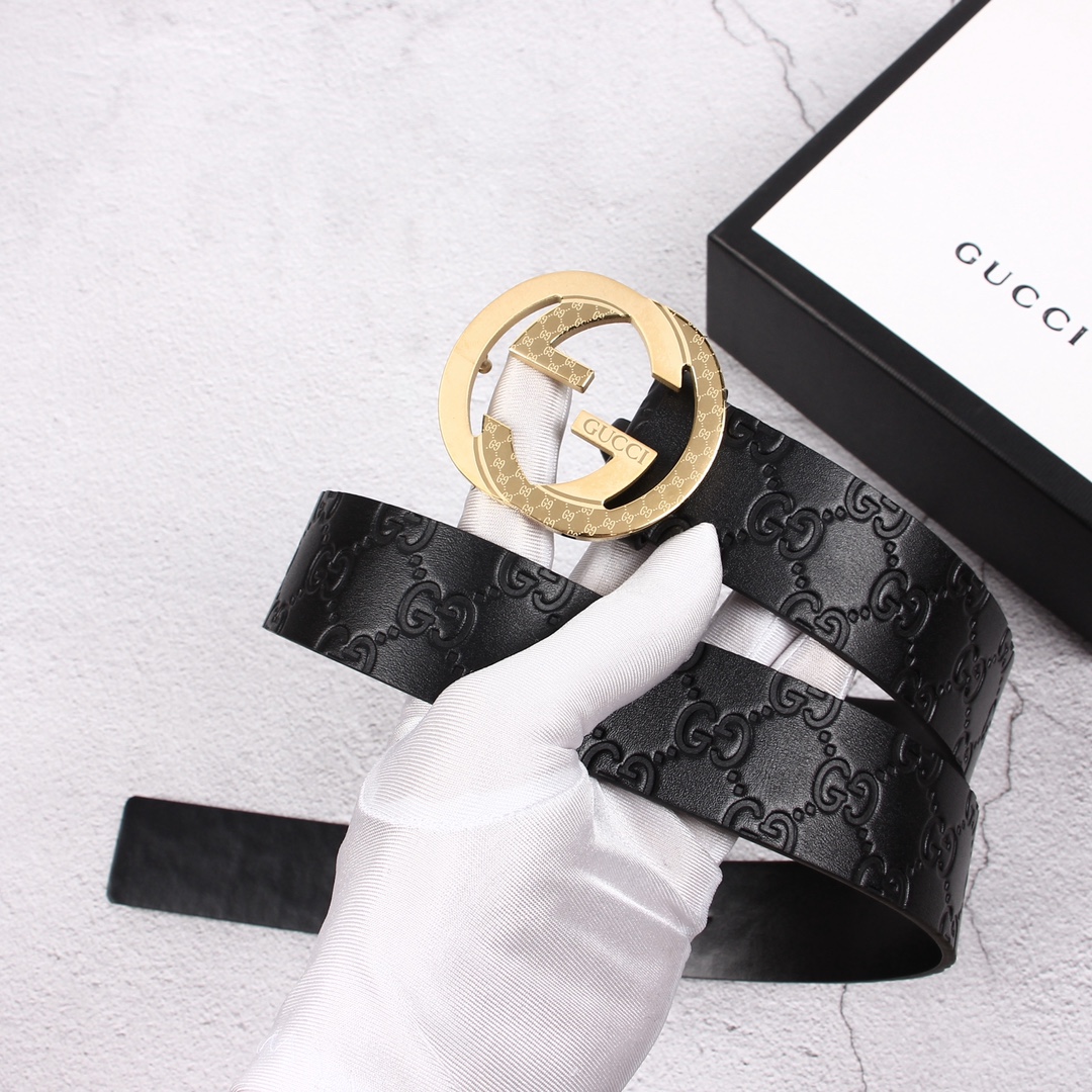 Gucci[正]原单头层牛皮带身品牌腰带扣彰显超凡品味顶级精品送礼自用更显档次永不过时高端大气原产皮料定