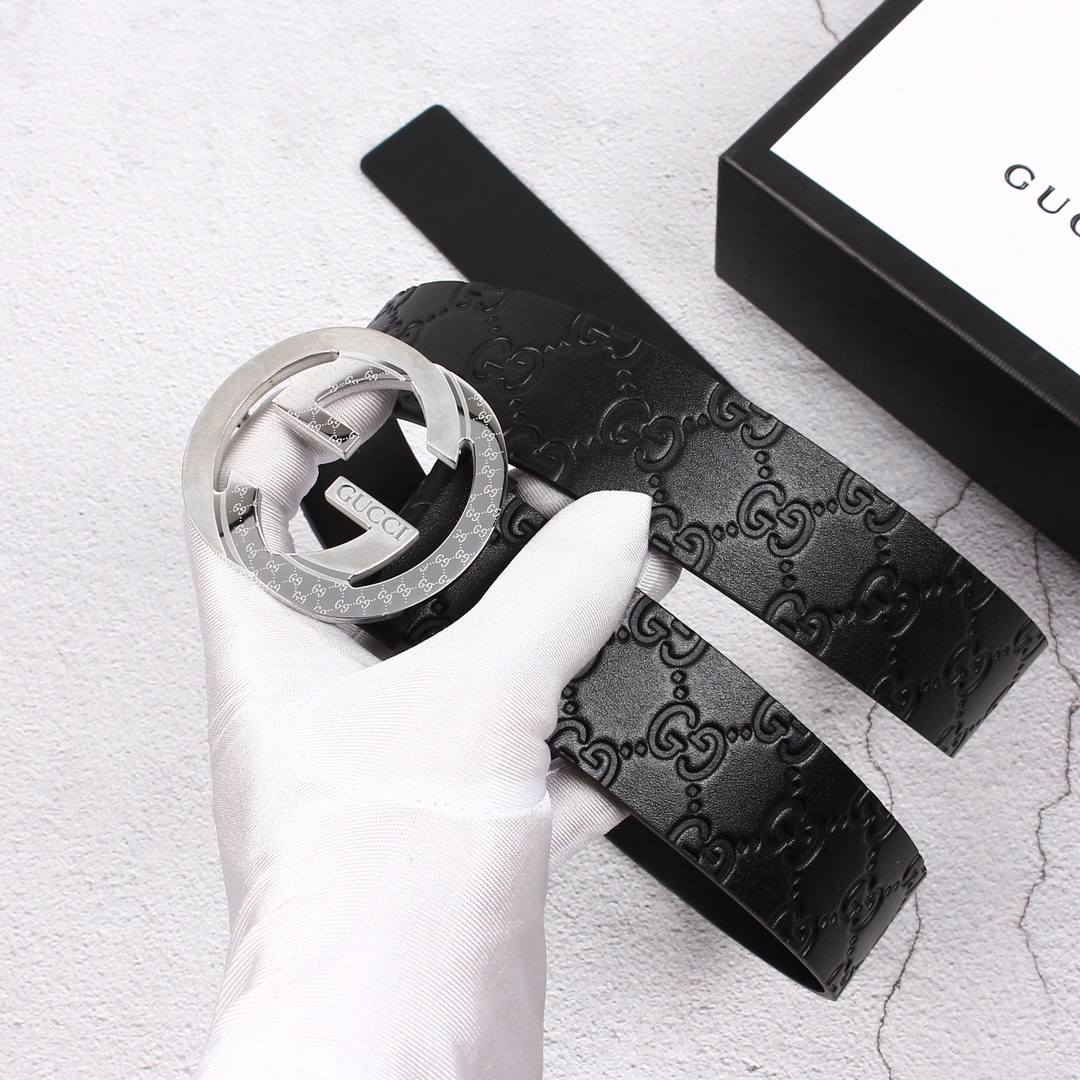 Gucci[正]原单头层牛皮带身品牌腰带扣彰显超凡品味顶级精品送礼自用更显档次永不过时高端大气原产皮料定