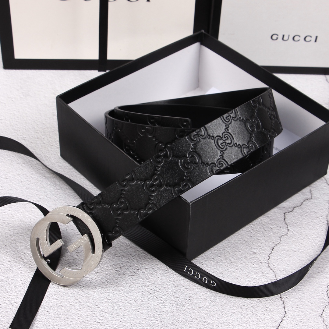 Gucci[正]原单头层牛皮带身品牌腰带扣彰显超凡品味顶级精品送礼自用更显档次永不过时高端大气原产皮料定