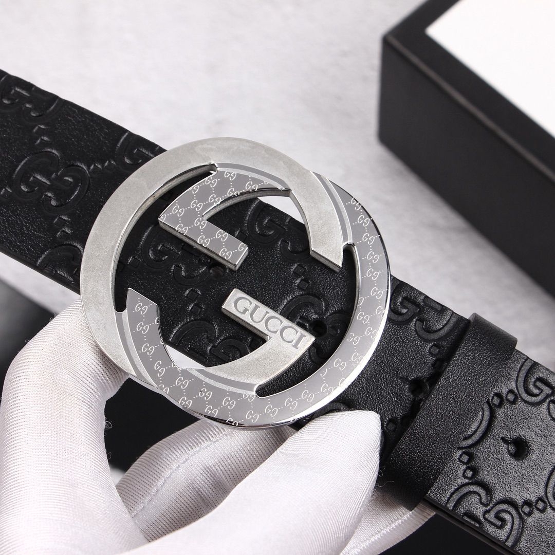 Gucci[正]原单头层牛皮带身品牌腰带扣彰显超凡品味顶级精品送礼自用更显档次永不过时高端大气原产皮料定