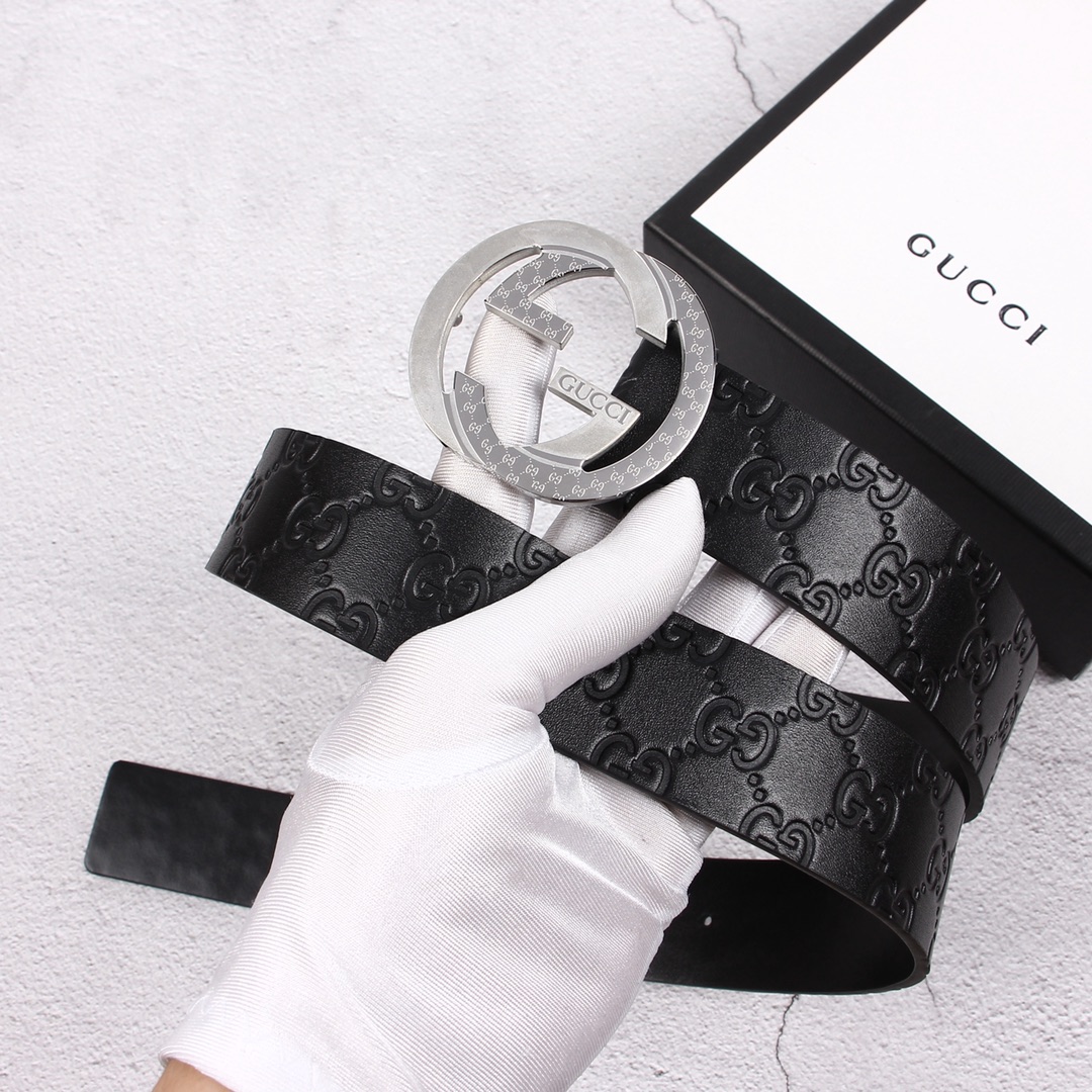 Gucci[正]原单头层牛皮带身品牌腰带扣彰显超凡品味顶级精品送礼自用更显档次永不过时高端大气原产皮料定